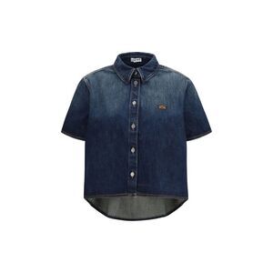 Loewe Women Short Sleeve Denim Trapeze Shirt